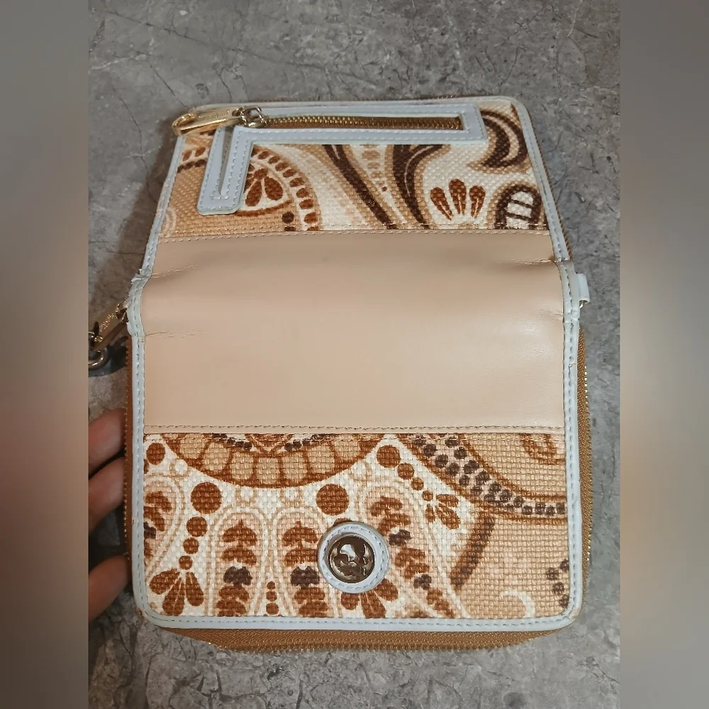 Spartina 449 Beige and Brown Patterned Women's Wristlet